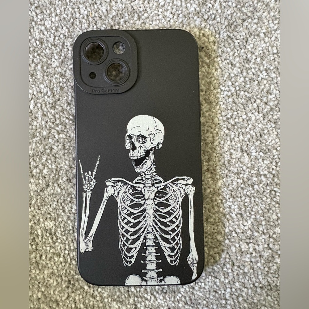 Skeleton Design Black Phone Case